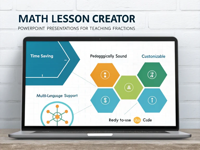 Transform your math teaching with the Math Lesson Creator tool - generate comprehensive PowerPoint presentations on fractions in minutes rather than hours.