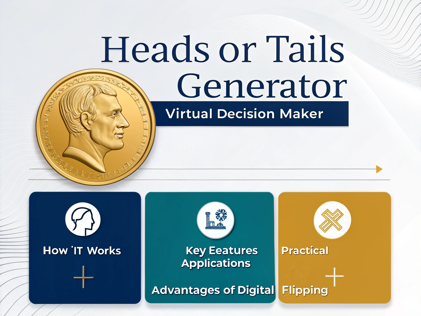 Make decisions effortlessly with our Virtual Heads or Tails Generator – a digital coin flipper that tracks your results and provides instant 50/50 probability outcomes.